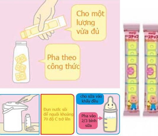 Cách pha sữa meiji thanh